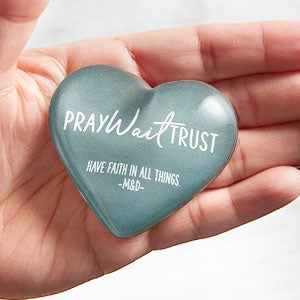Pray Wait Trust Personalized Mini Heart Keepsake - 26381-P