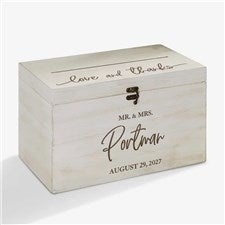 Classic Elegance Personalized Wooden Wedding Keepsake Card Box - 26389