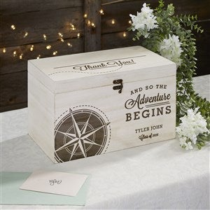 Graduation Compass Personalized Wood Card Box - 26399