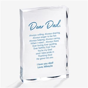 Dear Dad Personalized Printed Keepsake - 26400