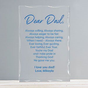 Dear Dad Personalized Printed Keepsake - 26400