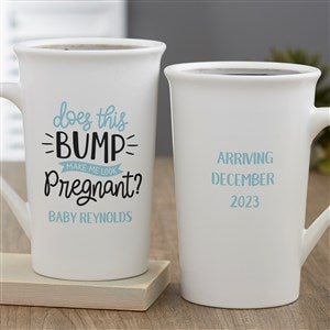 Does This Bump Make Me Look Pregnant  Personalized Latte Mug 16 oz.- White - 26403-U