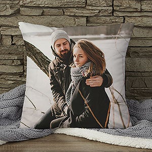 Romantic Photo Personalized 14-inch Velvet Throw Pillow - 26404-SV
