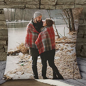 Romantic Photo Memories Personalized 18 Velvet Throw Pillow - 26404-LV