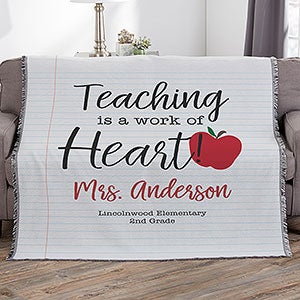 Inspiring Teacher Personalized 56x60 Woven Throw - 26408-A