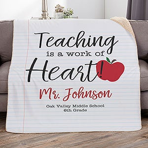 Inspiring Teacher Personalized 50x60 Sherpa Blanket - 26408-S