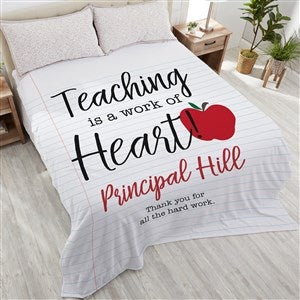 Inspiring Teacher Personalized 90x108 King Plush Fleece Blanket - 26408-K