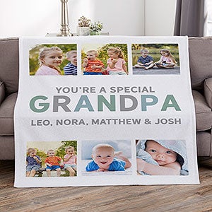 Glad Youre Our Dad Personalized 50x60 Sweatshirt Photo Blanket - 26411-SW