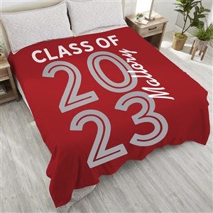 Graduating Class Of Personalized 90x90 Plush Queen Fleece Blanket - 26413-QU