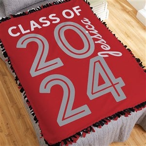 Graduating Class Of Personalized 90x90 Plush Queen Fleece Blanket - 26413-QU
