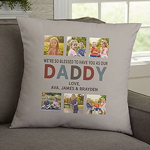 Glad Youre Our Dad Personalized 18-inch Velvet Photo Pillow - 26416-LV