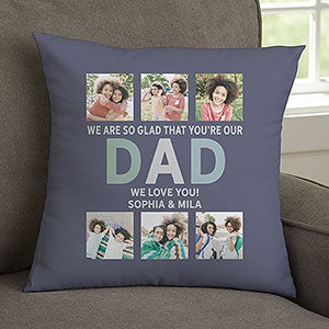 Glad Youre Our Dad Personalized 14-inch Velvet Photo Pillow - 26416-SV