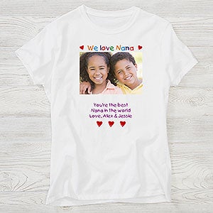 Personalized Photo Message Hanes® Ladies Fitted Tee - 2642-FT