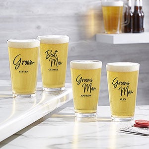 Classic Elegance Wedding Party Personalized Pint Glass - 26423-PG