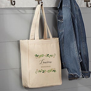 Laurels of Love Personalized Bridal Party Tote Bag - 14x10 - 26427-S