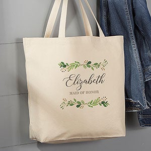 Laurels of Love Personalized Bridal Party Tote Bag - 20x15 - 26427