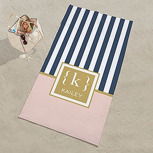 Classy Monogram Personalized 30x60 Beach Towel - 26431-S