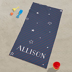 Stars & Stripes Personalized 35x72 Beach Towel - 26432-L