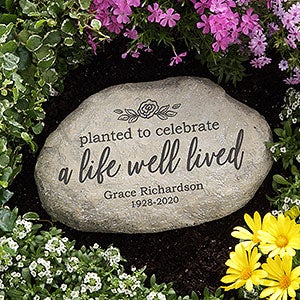 A Life Well Lived Personalized Memorial Garden Stone - 26441