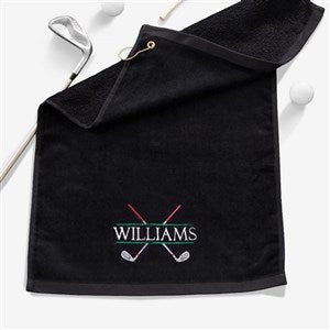 Crossed Clubs Embroidered Golf Towel - 26457