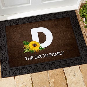 Summertime Sunflowers Personalized Monogram Doormat- 18x27 - 26463-S
