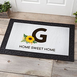 Summertime Sunflowers Personalized Monogram Doormat- 20x35 - 26463-M