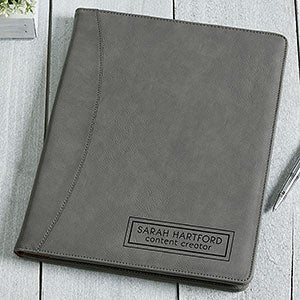 Block Name Personalized Full Pad Portfolio-Charcoal - 26481-C