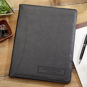 Block Name Personalized Full Pad Portfolio - Black - 26481-B