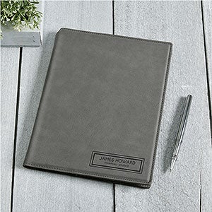 Block Name Personalized Junior Padfolio - Charcoal - 26483-C