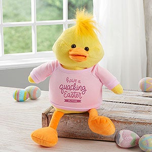 Have a Quacking Easter Personalized Plush Duck with Pink Shirt - 26485-G