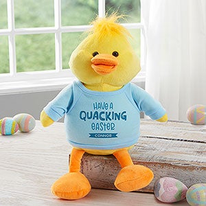 Have a Quacking Easter Personalized Plush Duck with Blue Shirt - 26485-B