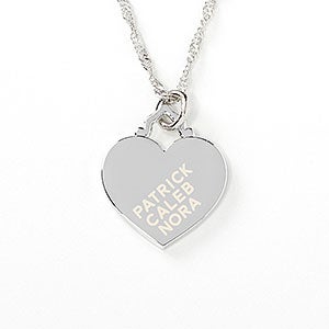 Moms Love Engraved Heart Necklace - 26497
