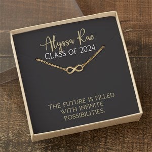 Graduation Gold Infinity Necklace With Personalized Message Card - 26500-GI