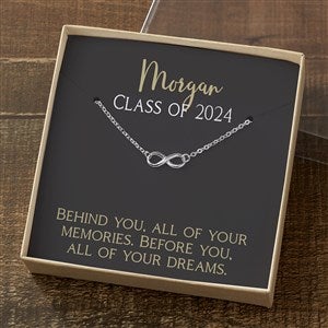Graduation Silver Infinity Necklace With Personalized Message Card - 26500-SI