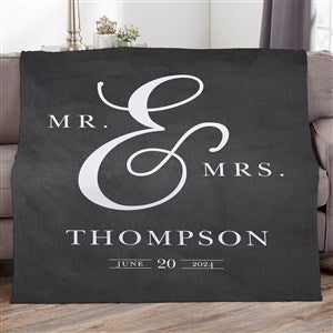 Moody Chic Personalized Wedding 50x60 Lightweight Fleece Blanket - 26507-LF