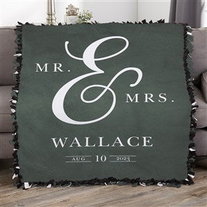 Moody Chic Personalized Wedding 50x60 Tie Blanket - 26507-T