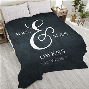 Moody Chic Personalized Wedding 90x108 Plush King Fleece Blanket - 26507-K