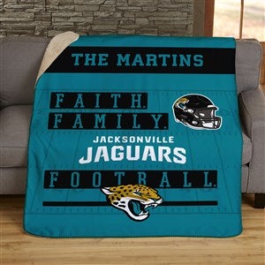 NFL Faith  Family Jacksonville Jaguars Personalized 60x80 Sherpa Blanket - 26509-SL