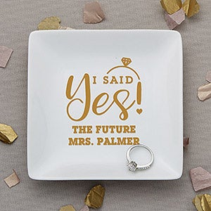 He Asked, She Said Yes! Personalized Ring Dish - 26510
