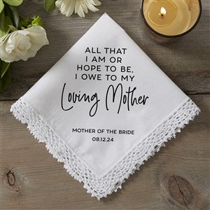 Loving Parents Personalized Crochet Wedding Handkerchief - 26512