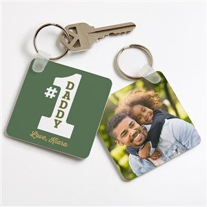#1 Dad Personalized Photo Keychain - 26513