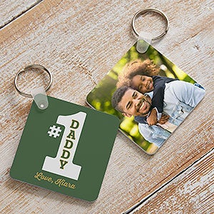 #1 Dad Personalized Photo Keychain - 26513