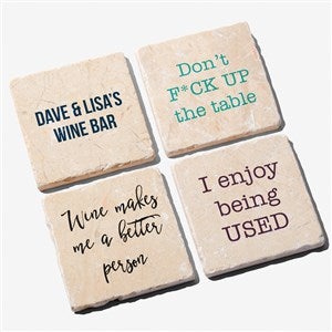 Write Your Own Expressions Personalized Tumbled Stone Coaster Set - 26520