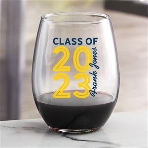 Graduating Class Of Personalized Stemless Wine Glass - 26532-S
