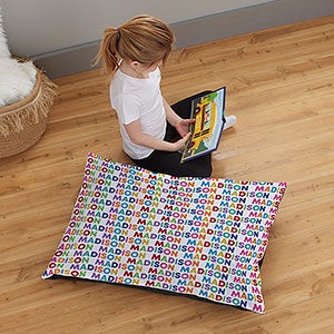 Vibrant Name For Her Personalized 22x30 Kids Floor Pillow - 26554-S