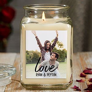 Love Photo Personalized 18 oz Vanilla Bean Candle Jar - 26562-18VB