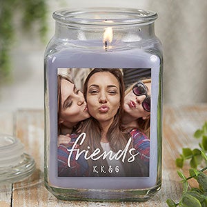 Friends Photo Personalized 18 oz Lilac Minuet Candle Jar - 26563-18LM