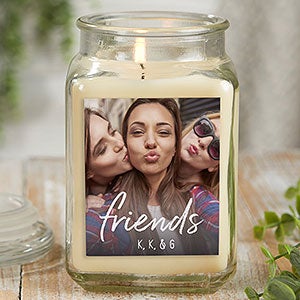 Friends Photo Personalized 18 oz Vanilla Bean Candle Jar - 26563-18VB
