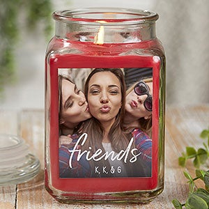 Friends Photo Personalized 18 oz Cinnamon Spice Candle Jar - 26563-18CS