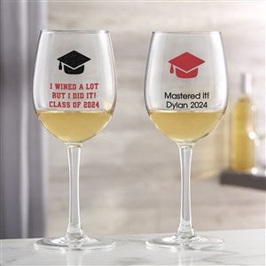Choose Your Icon Personalized Graduation White Wine Glass - 26568-W